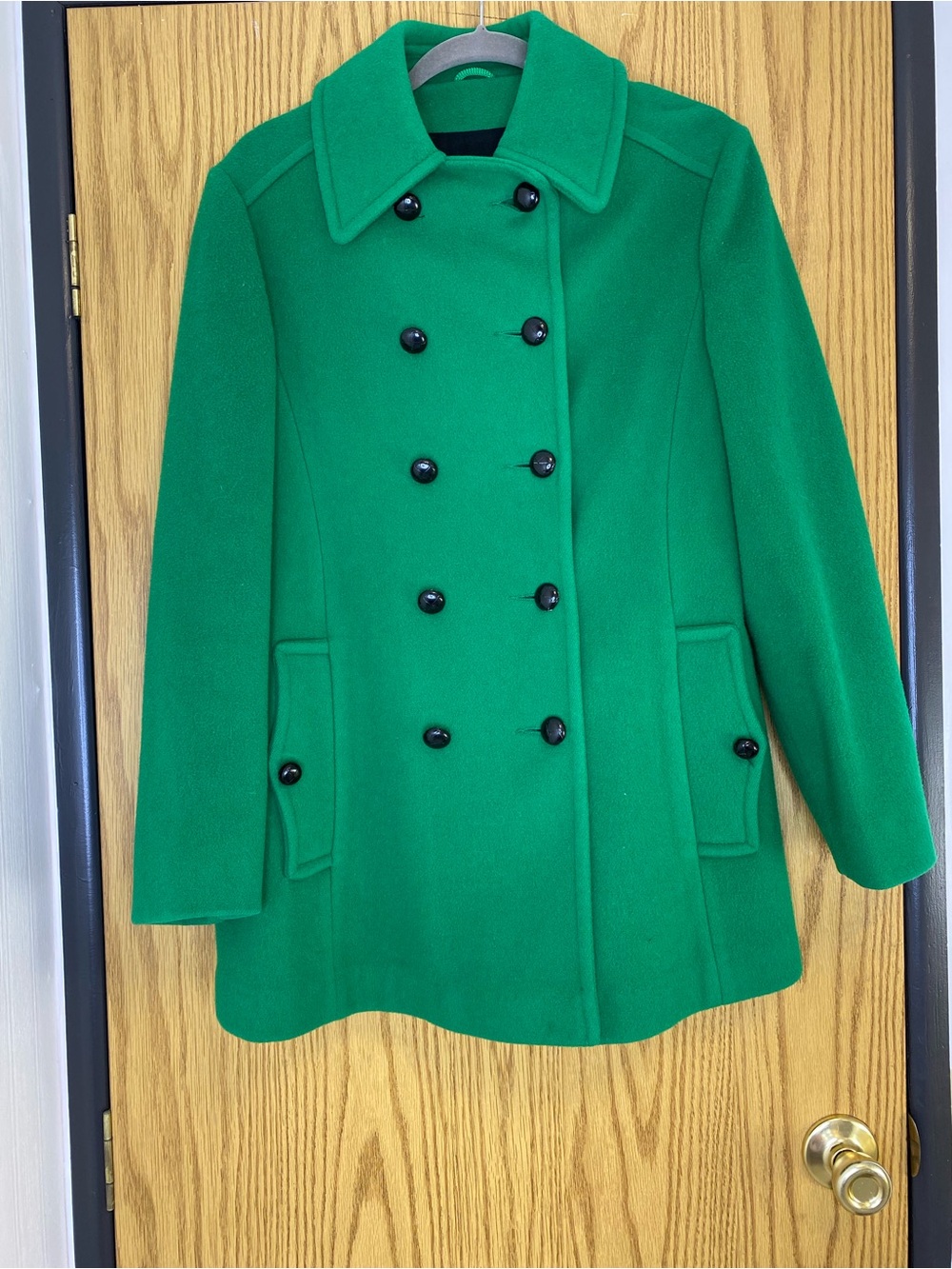 Mackentosh Classic Double-Breasted Green Women's Peacoat 100% Pure Wool Large